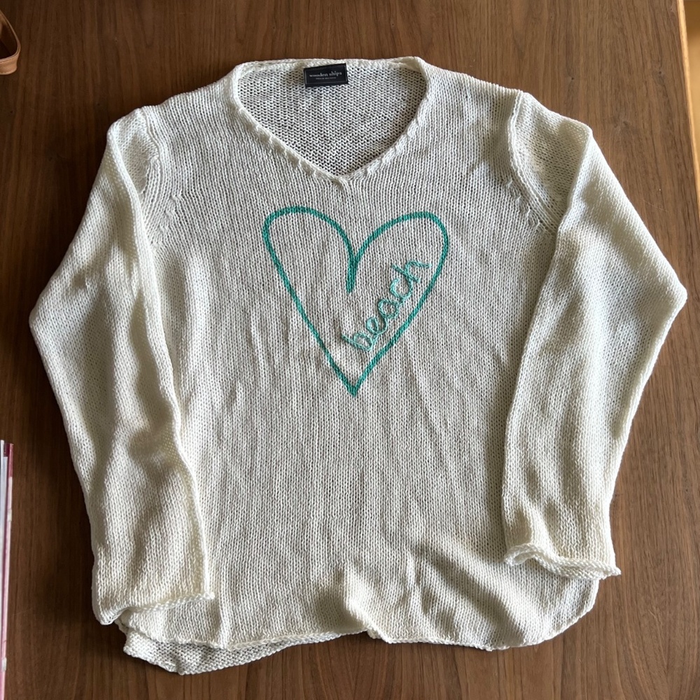 Rare Wooden Ships Cotton Summer Beach Sweater - Size M/L
